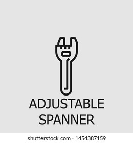 Outline adjustable spanner vector icon. Adjustable spanner illustration for web, mobile apps, design. Adjustable spanner vector symbol.