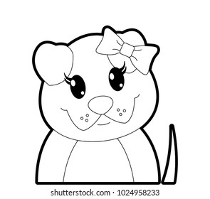 outline adorable female dog cute animal