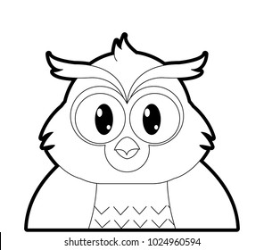 outline adorable owl cute animal character