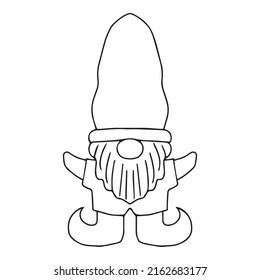 Outline adorables gnomes isolated on white background