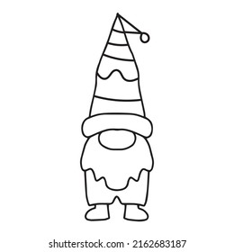 Outline adorables gnomes isolated on white background