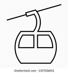 Outline aerial tramway vector icon