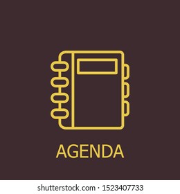 Outline agenda vector icon. Agenda illustration for web, mobile apps, design. Agenda vector symbol.