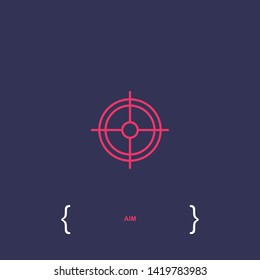 Outline aim icon. aim  vector illustration. symbol for web and mobile