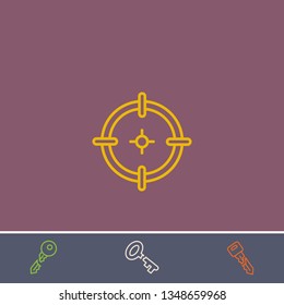 Outline aim icon.Best aim vector, illustrated icon for modern web and mobile design.Bonus broken key symbol