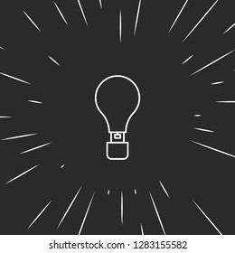 Outline air balloon icon, illustrated icon for modern web and mobile design, simple and minimal symbol of air balloon