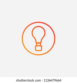 Outline air balloon icon,gradient illustration,vector travel sign symbol