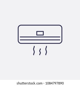 Outline air conditioner icon illustration,vector cooler sign symbol