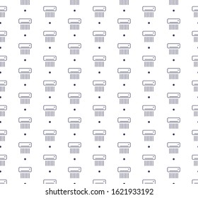 Outline air conditioner icon pattern seamless white background.