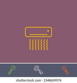 Outline air conditioning icon.Best air conditioning vector, illustrated icon for modern web and mobile design.Bonus broken key symbol