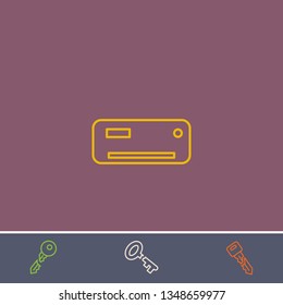 Outline air conditioning icon.Best air conditioning vector, illustrated icon for modern web and mobile design.Bonus broken key symbol