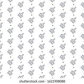 Outline airplane icon pattern seamless white background.