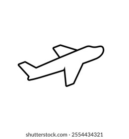 Outline airplane icon. Plane line sign symbol. Flight travel concept