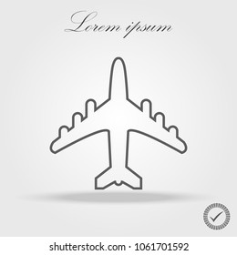 Outline Airplane Icon, Vector Illustration, Flat pictogram icon eps