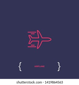 Outline airplane icon. airplane vector illustration. symbol for web and mobile