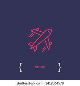 Outline airplane icon. airplane vector illustration. symbol for web and mobile