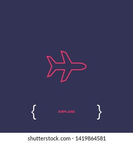 Outline airplane icon. airplane vector illustration. symbol for web and mobile