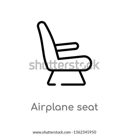 outline airplane seat vector icon. isolated black simple line element illustration from airport terminal concept. editable vector stroke airplane seat icon on white background