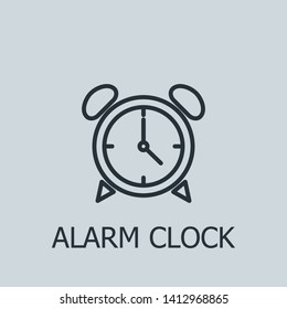 Outline alarm clock vector icon. Alarm clock illustration for web, mobile apps, design. Alarm clock vector symbol.
