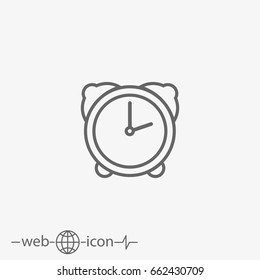 outline alarm clock vector icon
