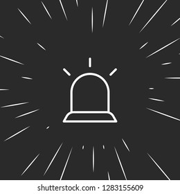 Outline alarm flasher icon, illustrated icon for modern web and mobile design, simple and minimal symbol of alarm flasher