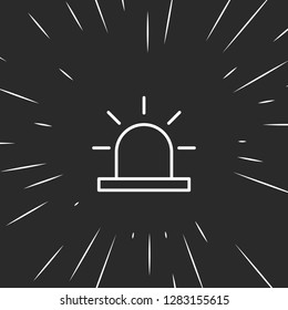 Outline alarm flasher icon, illustrated icon for modern web and mobile design, simple and minimal symbol of alarm flasher