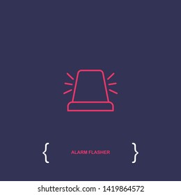 Outline alarm flasher icon. alarm flasher   vector illustration. symbol for web and mobile