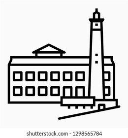 Outline Alcatraz island vector icon