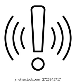 Icono de alerta de esquema para alertas, notificaciones de peligro y amenazas.