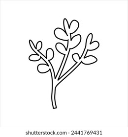 Outline Algae Plant Abstract Vector Element