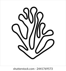 Elemento vectorial abstracto de planta de algas de contorno