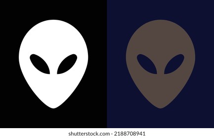 Outline alien icon. Alien face, humanoid emoticon in blue colors. Space invasion, stranger, alien emoji, extraterrestrial, Martina mascot. Vector icon set, sign, symbol for UI