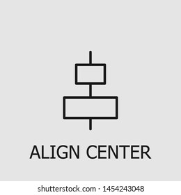 Outline align center vector icon. Align center illustration for web, mobile apps, design. Align center vector symbol.