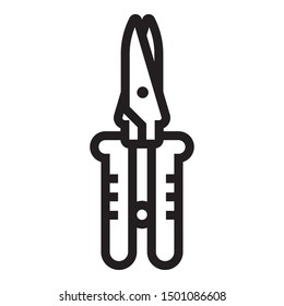 Outline Alumunium Scissor Icon, Vector Editable