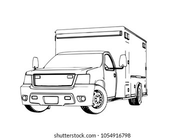 outline ambulance car vector
