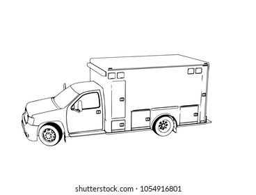 outline ambulance car vector