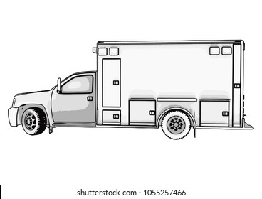 outline ambulance car vector
