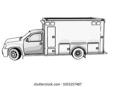 Outline Ambulance Car Vector Stock Vector (Royalty Free) 1055257487 ...