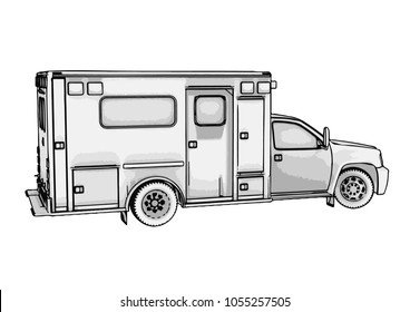 outline ambulance car vector
