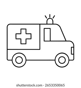  outline of ambulance on white background 