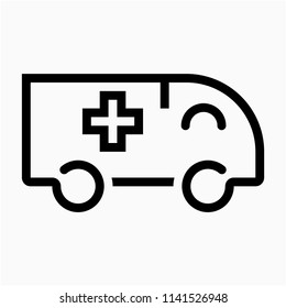 Outline ambulance pixel perfect vector icon