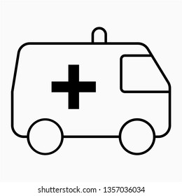 Outline ambulance vector icon