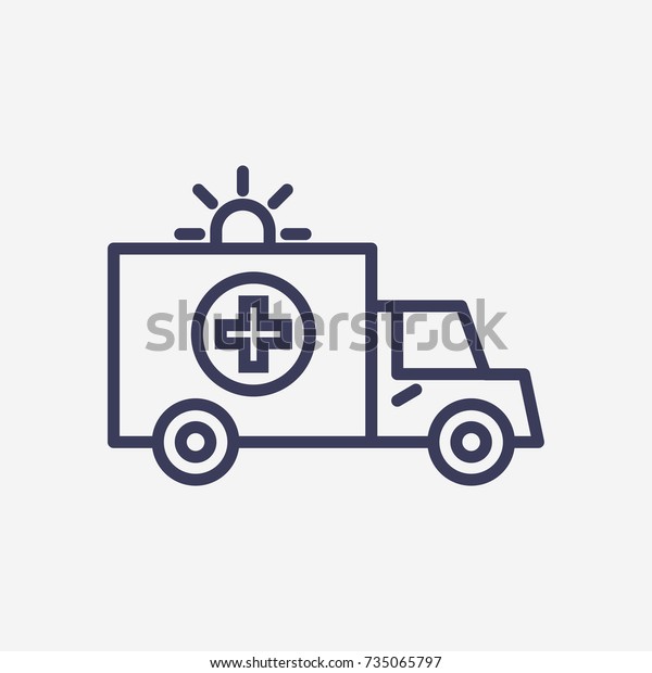 Outline\
ammbulance car  icon illustration vector\
symbol