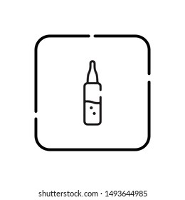 Outline ampoule vector icon. Isolated black simple line element illustration from health and medical concept. Editable vector stroke ampoule icon on white background