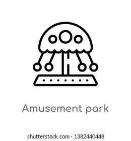 outline amusement park vector icon. isolated black simple line element illustration from entertainment concept. editable vector stroke amusement park icon on white background