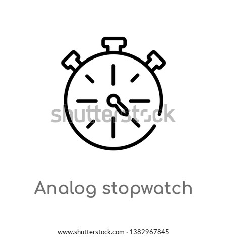 outline analog stopwatch vector icon. isolated black simple line element illustration from general concept. editable vector stroke analog stopwatch icon on white background