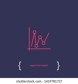 Outline analytics chart icon. analytics chart   vector illustration. symbol for web and mobile