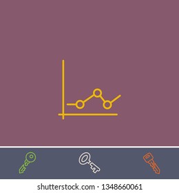 Outline analytics chart icon.Best analytics chart vector, illustrated icon for modern web and mobile design.Bonus broken key symbol