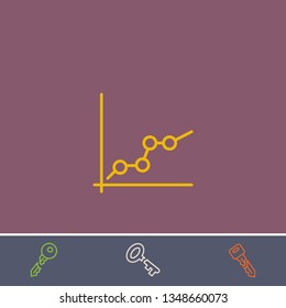Outline analytics chart icon.Best analytics chart vector, illustrated icon for modern web and mobile design.Bonus broken key symbol