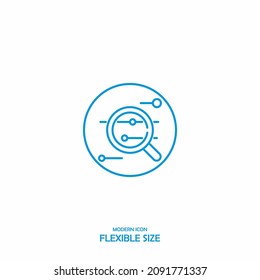 Outline analytics icon illustration vector symbol for growth, illustration, business, information, analysis, report